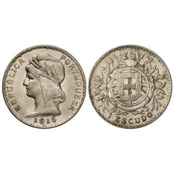 1 Escudo. 1915. AR. (Limpiada). KM-564. MBC+.