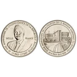 1.000 Francos. 1989. AR. 25 aniversario Banco Nacional. KM-17. SC.