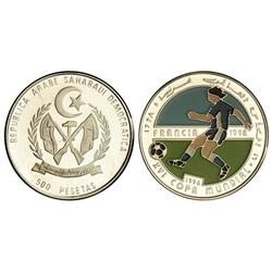 500 Pesets. 1996. AR y esmalte multicolor. Mundial Francia´98. KM-33. PROOF.
