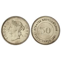 50 Céntimos. 1891. VICTORIA. AR. (Manchitas y rayitas). KM-13. EBC-.