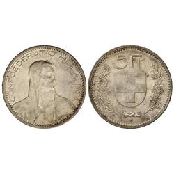 5 Francos. 1923-B. AR. Guillermo Tell. (Pequeños golpecitos). KM-38. MBC.