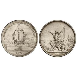 5 Francos. 1874. FESTIVAL DE TIRO: ST. GALLEN. AR. X-S12. MBC.