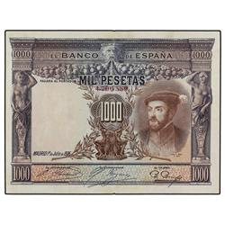 1.000 Pesetas. 1 Julio 1925. Carlos I. (Leve rotura en pliegue central. Algo sucio). Ed-C2. MBC+.