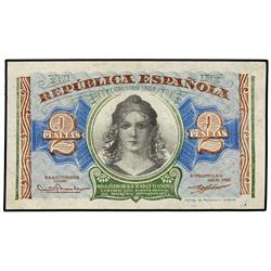2 Pesetas. Emisión 1938. Serie A. (Esquina un poco doblada). Ed-C44. SC.