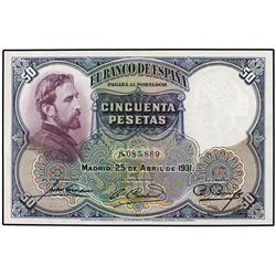 50 Pesetas. 25 Abril 1931. Rosales. Ed-C10. EBC+.