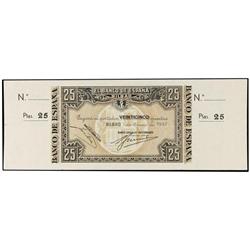 25 Pesetas. 1 Enero 1937. BANCO DE ESPAÑA: BILBAO. Antefirma: Banco Urquijo Vascongado. Con doble ma