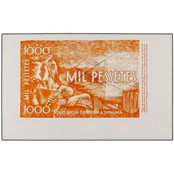 Prueba de anverso 1.000 Pessetes. (10 Agost 1950). GENERALITAT DE CATALUNYA. Billete no emitido en c