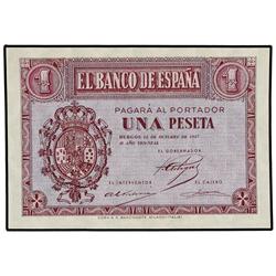 1 Peseta. 12 Octubre 1937. Serie B. (Leves arruguitas). Ed-D26a. SC.