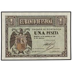 1 Peseta. 28 Febrero 1938. Serie E. Ed-D28a. SC.