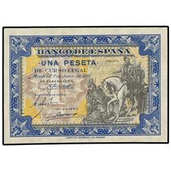 1 Peseta. 1 Junio 1940. Hernán Cortés. Serie B. (Pequeñas dobleces). Ed-D42a. EBC+.