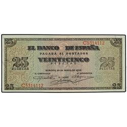 25 Pesetas. 20 Mayo 1938. Giralda de Sevilla. Serie C. Ed-D31a. EBC-.