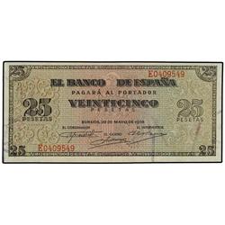 25 Pesetas. 20 Mayo 1938. Giralda de Sevilla. Serie E. Ed-D31a. EBC.