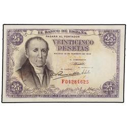 25 Pesetas. 19 Febrero 1946. Flórez Estrada. Serie F. Ed-D51a. MBC+.