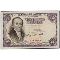 25 Pesetas. 19 Febrero 1946. Flórez Estrada. Serie I. (Arrugas). Ed-D51a. SC.