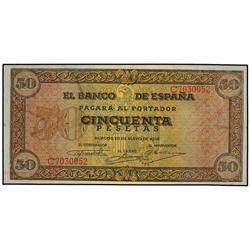 50 Pesetas. 20 Mayo 1938. Castillo de Olite. Serie C. Ed-D32a. EBC.