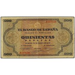 500 Pesetas-. 20 Mayo 1938. Catedral de Santiago. Ed-D34. (MBC+).