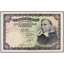 500 Pesetas. 19 Febrero 1946. Francisco de Vitoria. Ed-D53. EBC+.