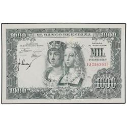 1.000 Pesetas. 29 Noviembre 1957. Reyes Católicos. Serie 1J. (Pequeña machita). Ed-D70a. EBC-.