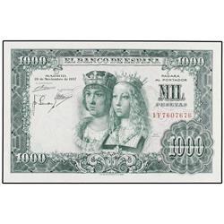 1.000 Pesetas. 29 Noviembre 1957. Reyes Católicos. Serie 1V. Ed-D70a. SC.