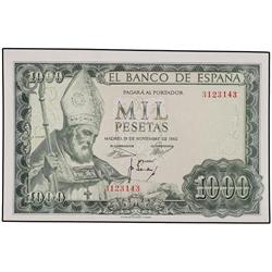 1.000 Pesetas. 19 Noviembre 1965. San Isidoro. Sin serie. (Arruguitas). Ed-D72. SC.