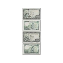 Lote 2 billetes 1.000 Pesetas. 19 Noviembre 1965. S. Isidoro. Serie 1A. Pareja correlativa. Ed-D72a.