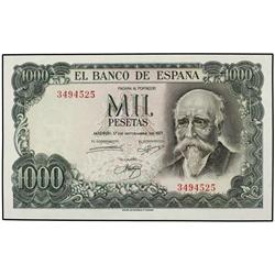 1.000 Pesetas. 17 Septiembre 1971. Echegaray. Sin Serie. (Leves arruguitas). Ed-D75. SC.
