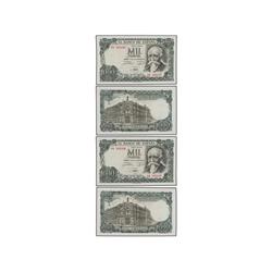 Lote 2 billetes 1.000 Pesetas. 17 Septiembre 1971. Echegaray. Serie 3A. Pareja correlativa. Ed-D75b.