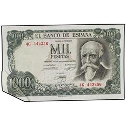 1.000 Pesetas. 17 Septiembre 1971. Echegaray. Serie 4G. (Fuelle en esquina inferior izquierda). Ed-D