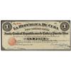 Image 1 : 1 Peso. 17 Agosto 1869. JUNTA CENTRAL REPUBLICANA DE CUBA Y PUERTO RICO. (Marca de grapa. Pequeñas r