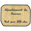 Image 1 : 50 Cèntims. S/F. Aj. de CARME. Cartón. (Algo sucio). MUY ESCASO. AT-681 ; T-800. MBC+.