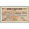 Image 1 : 50 Cèntims. 17 Març 1937. Aj. de CASTELLÓ DE FARFANYA. Sello tampón azul redondo. Firmas con nombres