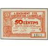 Image 1 : 50 Cèntims. 24 Juliol 1937. Aj. d´EL CIRERER DEL LLOBREGAT. AT-824; T-958. MBC+.