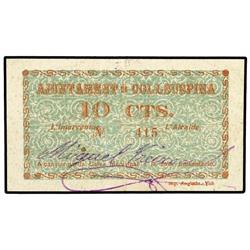 10 Cèntims. S/F. Aj. de COLLSUSPINA. ESCASO. AT-863 ; T-1001. EBC-.