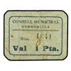 Image 1 : 1 Pesseta. S/F. C.M. de CORNUDELLA. Cartón. MUY RARO. AT-887 ; T-1024. MBC-.