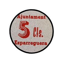 5 Cèntims. S/F. Aj. ESPARREGUERA. Cartón. MUY RARO. AT-944. S/C.