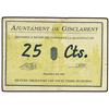 Image 1 : 25 Cèntims. Setembre 1937. Aj. de GISCLARENY. MUY ESCASO. AT-1136 ;T-1314. MBC+.