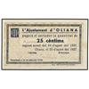 Image 1 : 25 Cèntims. 10 Agost 1937. Aj. d´OLIANA. (Pequeñas manchitas). ESCASO. AT-1690 c ;T-1939 c. EBC.