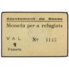 Image 1 : 1 Pesseta. S/F. Aj. de SOSES. Moneda per a refugiats. MUY RARO. AT-2406. EBC-.