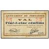 Image 1 : 25 Cèntims. Agost 1937. Aj. de TORNABOUS. (Algo sucio, pequeña rotura central). MUY ESCASO. AT-2521;