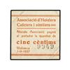 Image 1 : Lote 2 fichas 5 y 20 Cèntims. 1-9-1937. ASSOCIACIÓ d´HOSTELERS, CAFETERS I SIMILARS. (VILAFRANCA). L