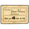 Image 1 : Vale por 4 Kilos de Pan. S/F. PANADERIA ANTONIO PALOMERAS. MONTAGUT. Cartón. (Algo sucio). MBC.