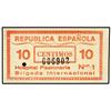 Image 1 : 10 Céntimos. Guerra Civil. HOSPITAL PASIONARIA Nº 1 BRIGADA INTERNACIONAL (Murcia). Papel. (Perforac