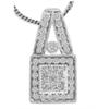 Image 1 : Colorless diamonds set in 10K Gold Pendant with 18 inch Rope Chain