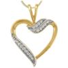 Image 1 : 10K Yellow Gold and Diamonds two-part heart pendant