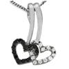 10K white gold heart with black diamonds and white diamonds