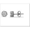 10K white gold flower set earrings