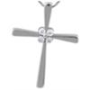 10K white gold diamond accent cross pendant  with a 18 inches rope chain