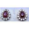 Image 1 : 14 Karat White Gold and Ruby and Diamond Earrings