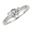 Image 1 : 14kt White Gold  and Diamonds twin interlocked heart ring
