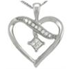 Pendant - flowy heart in 10 Karat white Gold